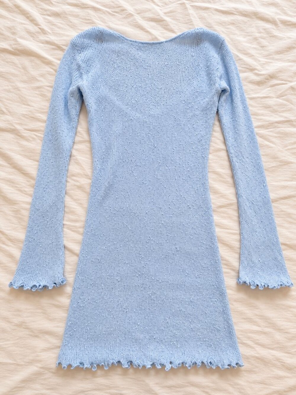 NWT- H&M Light Blue Textured Knit Mini Dress/Coverup — Size M